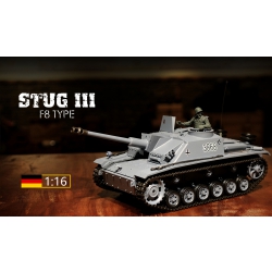 Czołg zdalnie sterowany ASG/IR/dźwięk/dym 1:16 German Stumgeschutz III RTR 2.4Ghz - Heng Long 3868-1B (P)